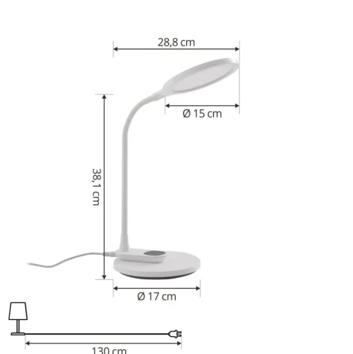 Lindby LED tafellamp Valtaria, wit, CCT, dimbaar