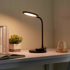 Lindby LED tafellamp Valtaria, zwart, CCT, dimbaar
