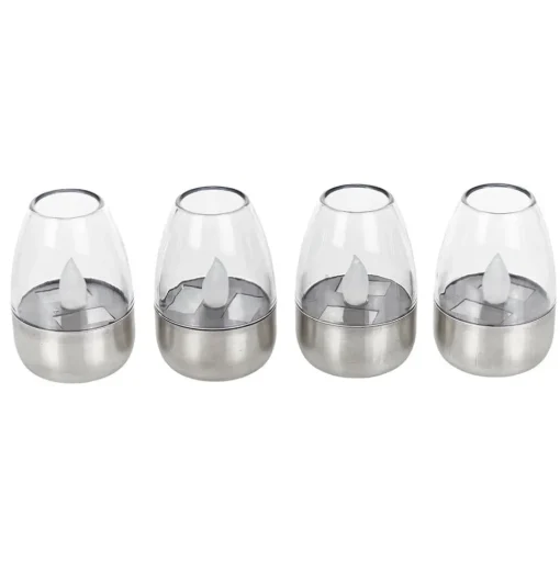 Lindby LED tafellampen Pedas, set van 10, grijs