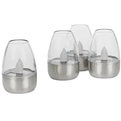 Lindby LED tafellampen Pedas, set van 10, grijs