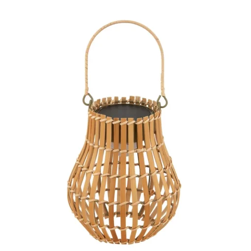 Lindby LED terraslamp Amaria, bamboe, Ø 18 cm