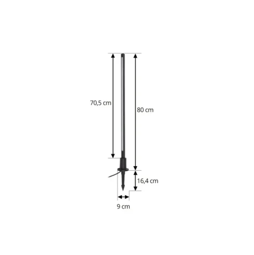 Lindby LED tuinpadverlichting Neano, 80 cm, zwart, metaal, IP65