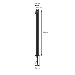 Lindby LED tuinpadverlichting Luzian, hoogte 80 cm, zwart, grondspies