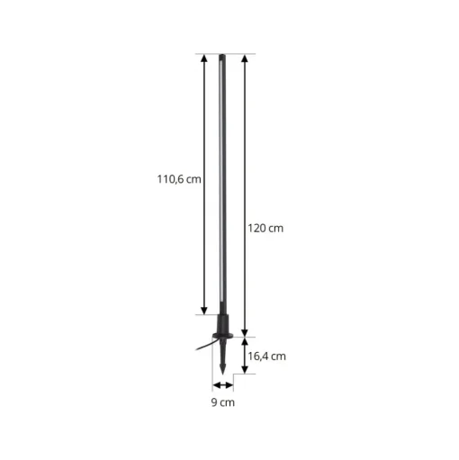 Lindby LED tuinpadverlichting Neano, 120 cm, zwart, metaal, IP65