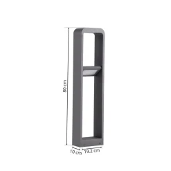 Lindby LED tuinpadverlichting Darko, 80 cm, grijs, metaal, IP54