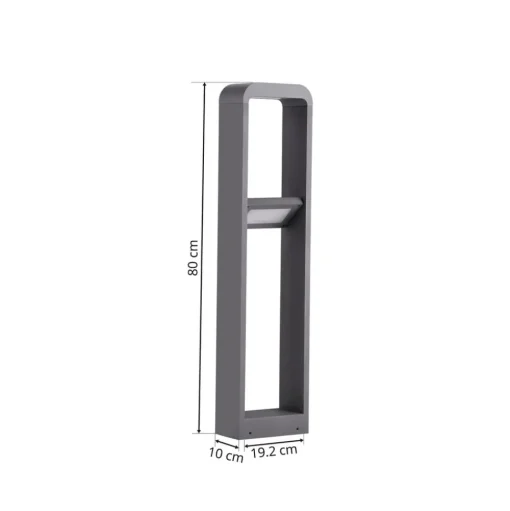 Lindby LED tuinpadverlichting Darko, 80 cm, grijs, metaal, IP54