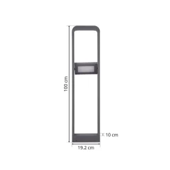 Lindby LED tuinpadverlichting Darko, 100cm, grijs, metaal, IP54
