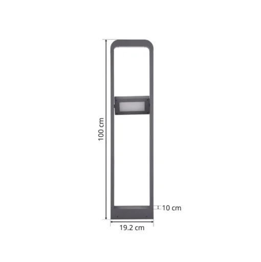 Lindby LED tuinpadverlichting Darko, 100cm, grijs, metaal, IP54