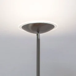 Lindby LED uplighter Malea, 180 cm, nikkel, metaal
