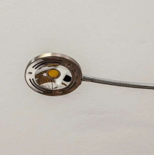 Lindby LED uplighter Malea, 180 cm, nikkel, leesarm