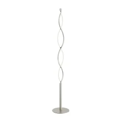 Lindby LED vloerlamp Auron, nikkelkleurig, metaal, touchdimmer