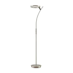 Lindby LED vloerlamp Darion, grijs, metaal, dimbaar, 180cm