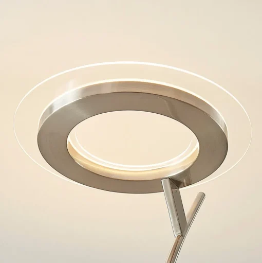 Lindby LED vloerlamp Darion, grijs, metaal, dimbaar, 180cm