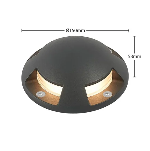 Lindby LED vloerlamp Huban, 15 cm, 4-lamps, antraciet