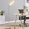 Lindby LED vloerlamp Jabbo, 163 cm, nikkel, metaal