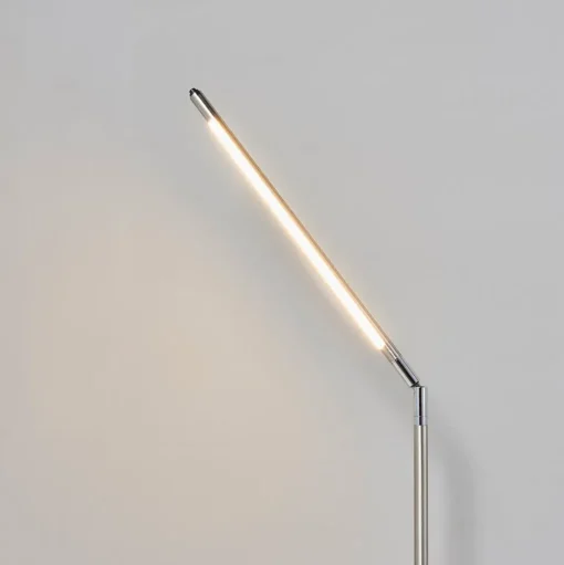 Lindby LED vloerlamp Jabbo, 163 cm, nikkel, metaal