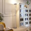 Lindby LED vloerlamp Josefin, nikkel, leeslampje, dimbaar