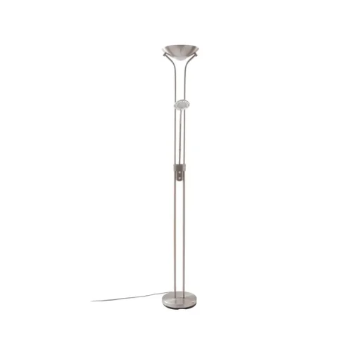 Lindby LED vloerlamp Josefin, nikkel, leeslampje, dimbaar