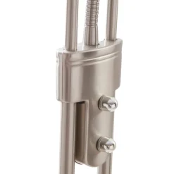 Lindby LED vloerlamp Josefin, nikkel, leeslampje, dimbaar