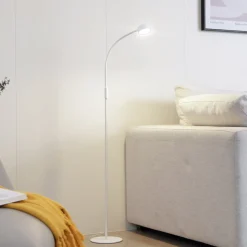 Lindby LED vloerlamp Maori, wit, metaal, CCT, dimbaar