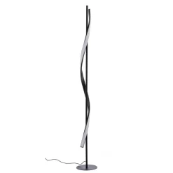 Lindby LED vloerlamp Munja, zwart, metaal, dimbaar