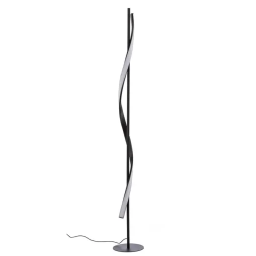Lindby LED vloerlamp Munja, zwart, metaal, dimbaar