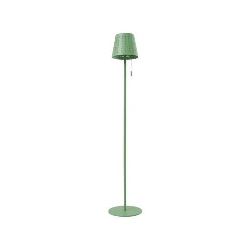 Lindby LED vloerlamp op zonne-energie Hilario, groen, ijzer, oplaadbare