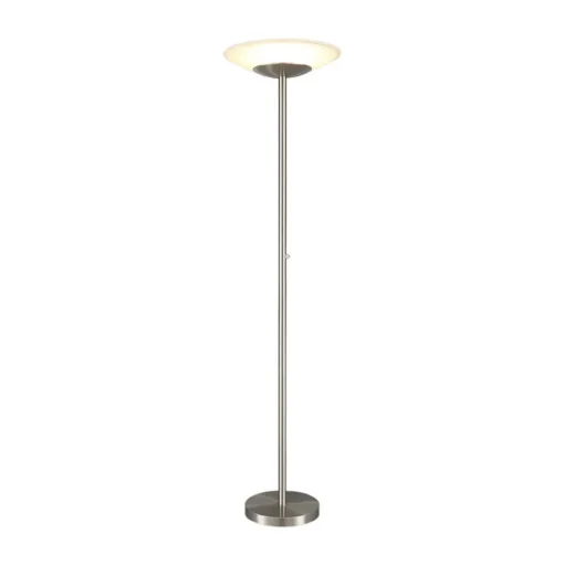 Lindby LED vloerlamp Ragna, nikkel, metaal, dimbaar