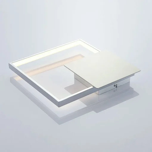 Lindby LED wandlamp Anays, 32 cm x 32 cm, chroom/helder