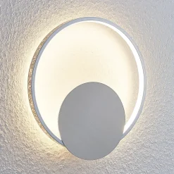 Lindby LED wandlamp Anays, Ø 32 cm, chroom/helder, kunststof