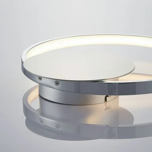 Lindby LED wandlamp Anays, Ø 32 cm, chroom/helder, kunststof