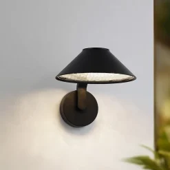Lindby LED wandlamp Capelo, zwart, aluminium, Ø20cm