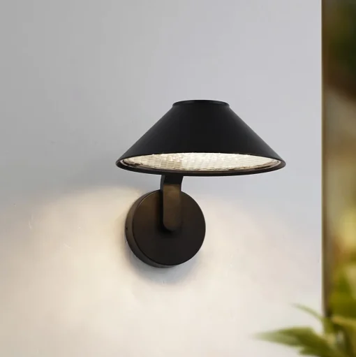 Lindby LED wandlamp Capelo, zwart, aluminium, Ø20cm