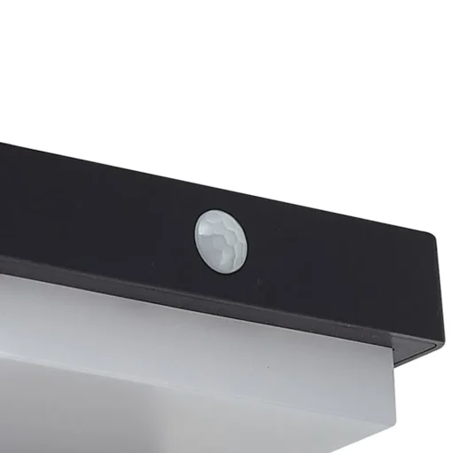 Lindby LED wandlamp Eleazar op zonne-energie, zwart, sensor, dimbaar