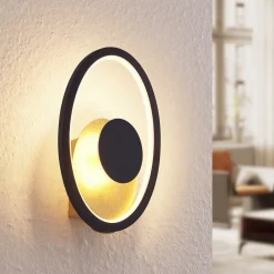 Lindby LED wandlamp Feival, 29 cm, roest/goud, metaal