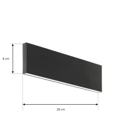 Lindby LED wandlamp Ignazia, 28cm, zwart, metaal, omhoog/omlaag