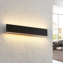 Lindby LED wandlamp Ignazia, 47cm, zwart, metaal, omhoog/omlaag