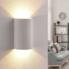 Lindby LED wandlamp Jenke, hoogte 16 cm, wit, gips