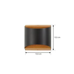 Lindby LED wandlamp Lenore, zwart, metaal, 13 cm, IP44