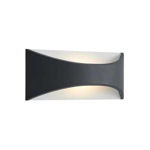 Lindby LED wandlamp Mathea, 30 cm, antraciet, aluminium, IP65
