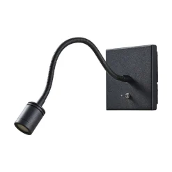 Lindby LED wandlamp Mayar, zwart, metaal, leeslamp, 11cm