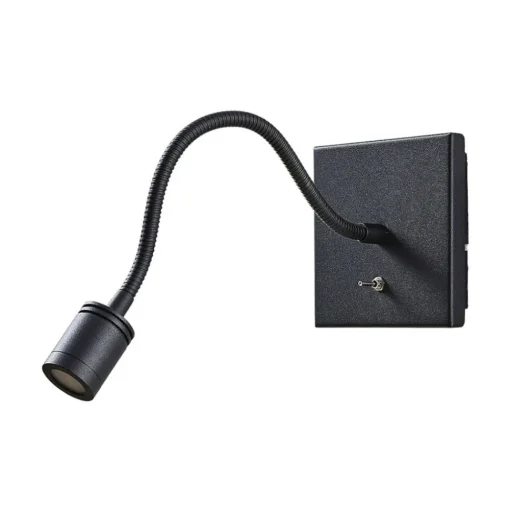 Lindby LED wandlamp Mayar, zwart, metaal, leeslamp, 11cm