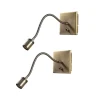 Lindby LED wandlamp Mayar, 2, messing, leeslamp, 11 cm
