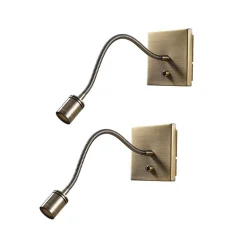 Lindby LED wandlamp Mayar, 2, messing, leeslamp, 11 cm