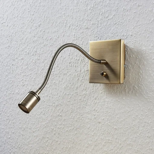 Lindby LED wandlamp Mayar, 2, messing, leeslamp, 11 cm