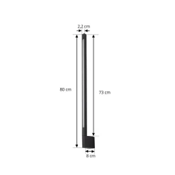 Lindby LED wandlamp Neano, 80cm, zwart, metaal, IP54