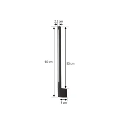 Lindby LED wandlamp Neano, 60cm, zwart, metaal, IP54