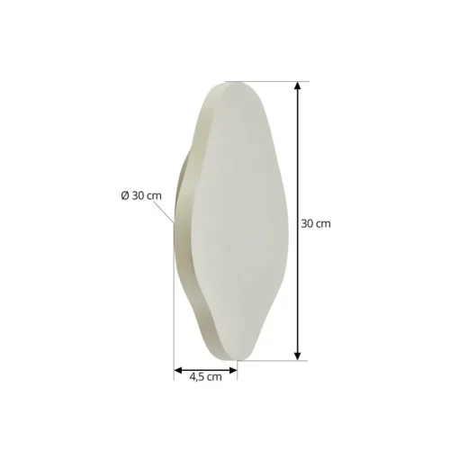 Lindby LED wandlamp Nielson, beige, gips, 30 cm hoog