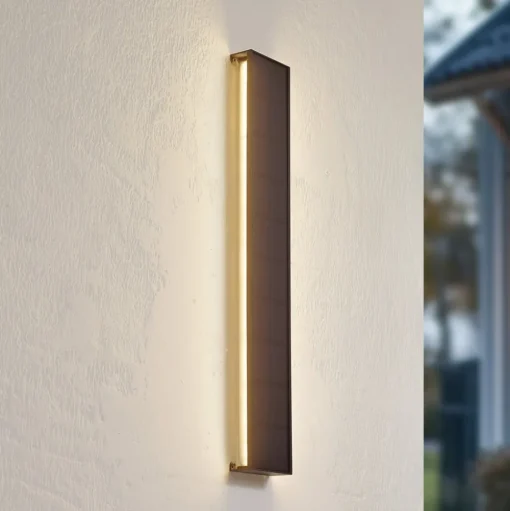 Lindby LED wandlamp op zonne-energie Laarni, dimbaar, IP54, zwart
