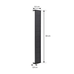 Lindby LED wandlamp op zonne-energie Laarni, dimbaar, IP54, zwart